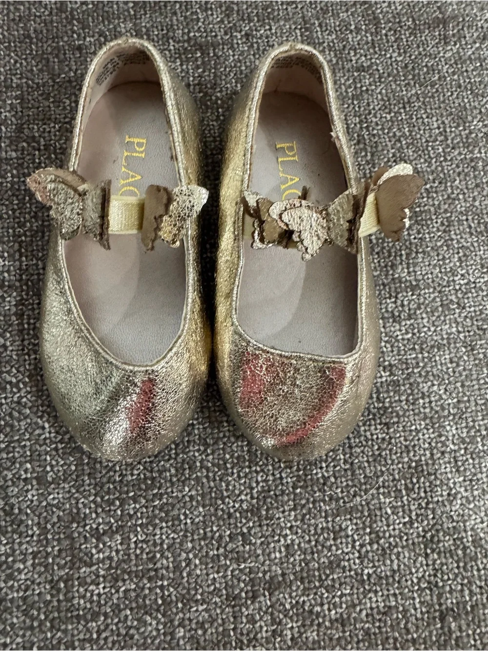 The Children's Place Gold Butterfly Mary Jane Flats